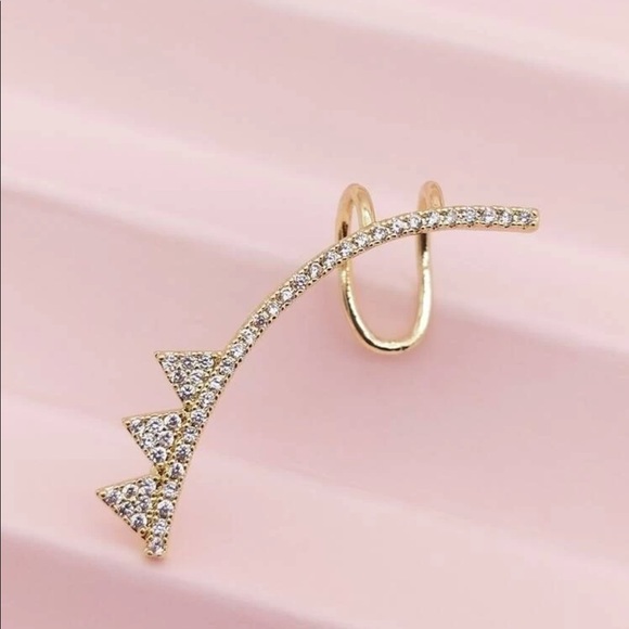 Rhinestone Earring Climber Cuff - Picture 3 of 4